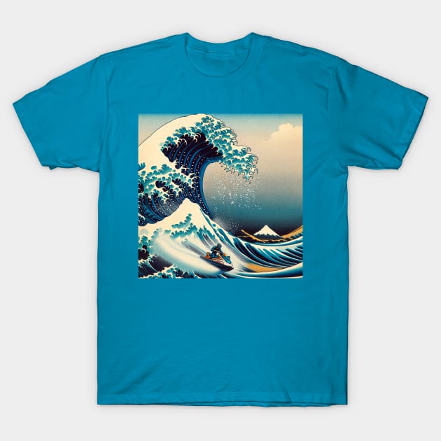 Kanagawa wave - Funny Jetski Meme T-Shirt by Edd Paint Something